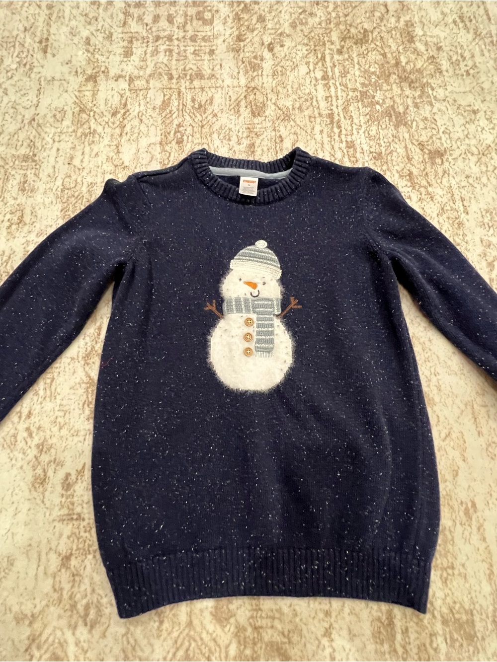 Gymboree Navy Crewneck Sweater with Snowman Appliqué